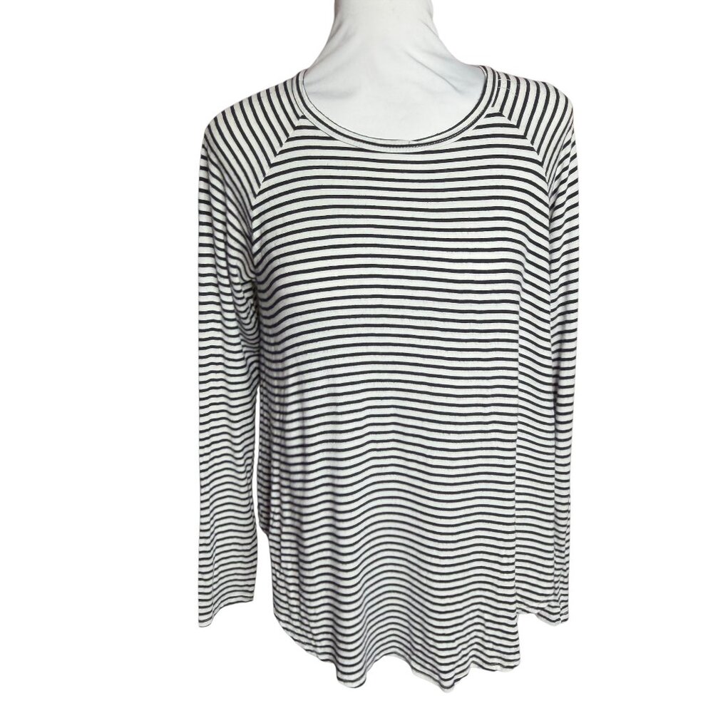 Mod Ref long sleeve envelope side  stripe top SMall
